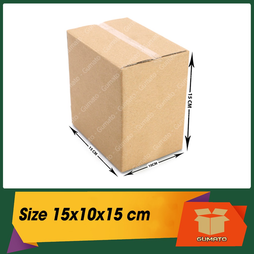 Size 15x10x15 cm, hộp giấy thùng carton gói hàng tại Gumato (Mã số P24)