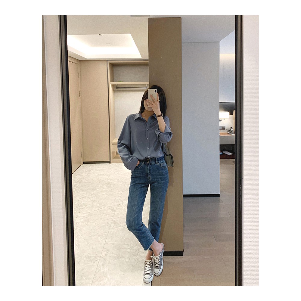 QUẦN JEANS KATY XANH ĐẬM | CẠP CAO 2 NÚT | ỐNG ĐỨNG | BigBuy360 - bigbuy360.vn