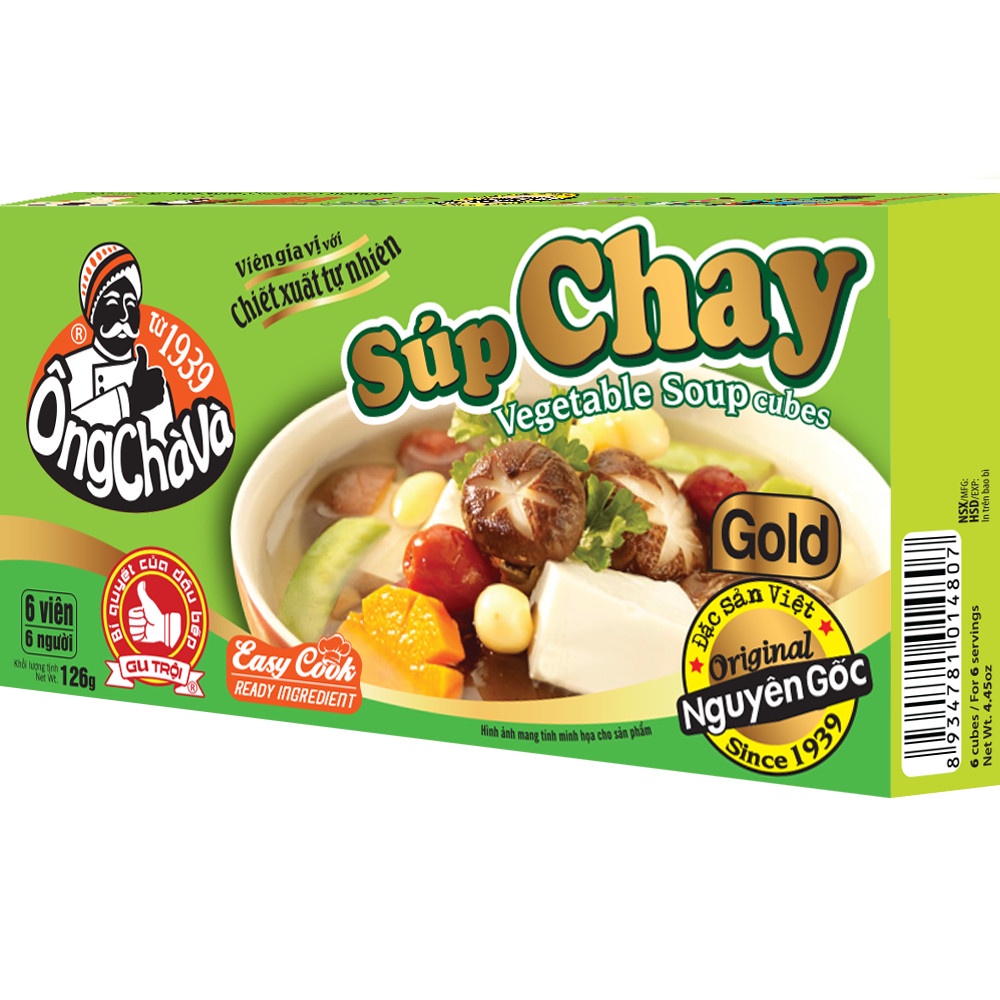 Combo 3 Hộp Viên Gia Vị NẤU CHAY Gold (Hủ tiếu chay, Bún Riêu Chay, Súp Chay-126gram/hộp) - Vegetarian seasoni