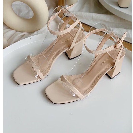 Sandal cao gót nữ quai phối mica siêu rẻ 6p mới nhất - s68