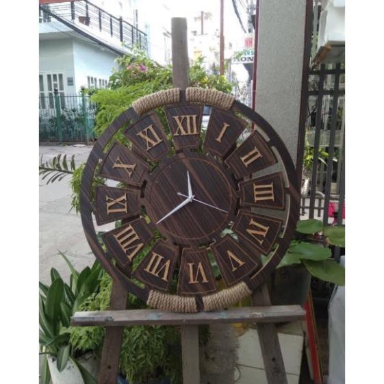 BÁN Sỉ Đồng Hồ Gỗ Treo Tường Nghệ Thuật Vintage, Quấn Thừng Tạo Điểm Nhấn-Trenddecor