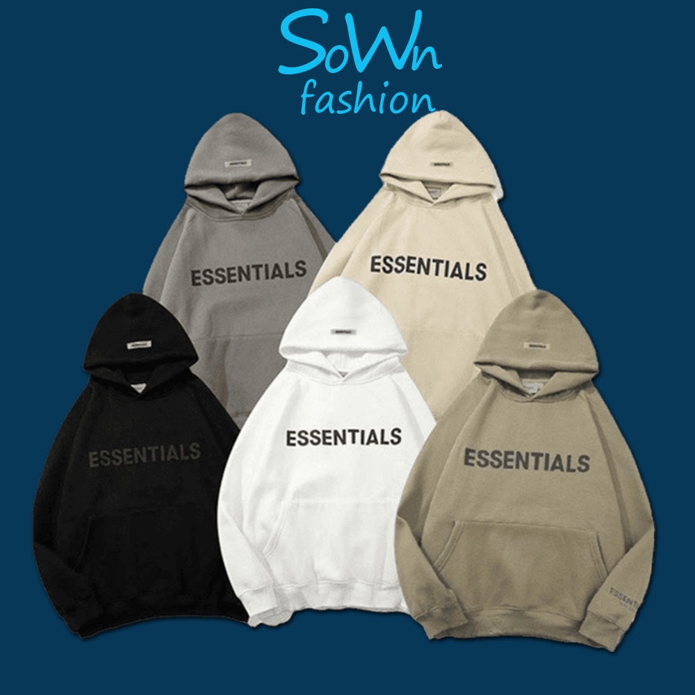 [Mã SR101512 giảm 25% đơn 50K] Áo nỉ hoodie Essentials In cao su nổi Sownfashion shop , áo nỉ bông unisex nam nữ | BigBuy360 - bigbuy360.vn