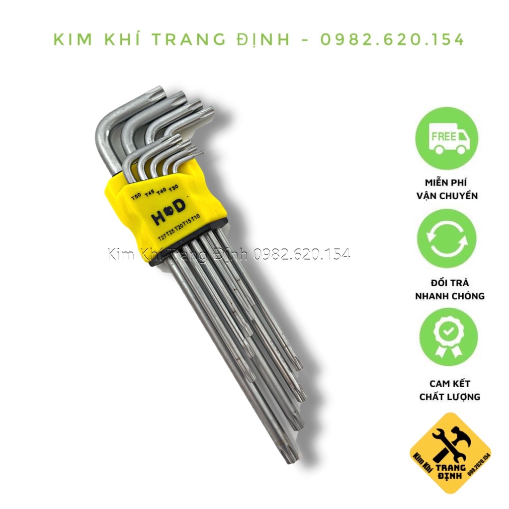 Bộ Lục GIác Đầu Hoa Khế 9 Chi Tiết HD Xi Trắng