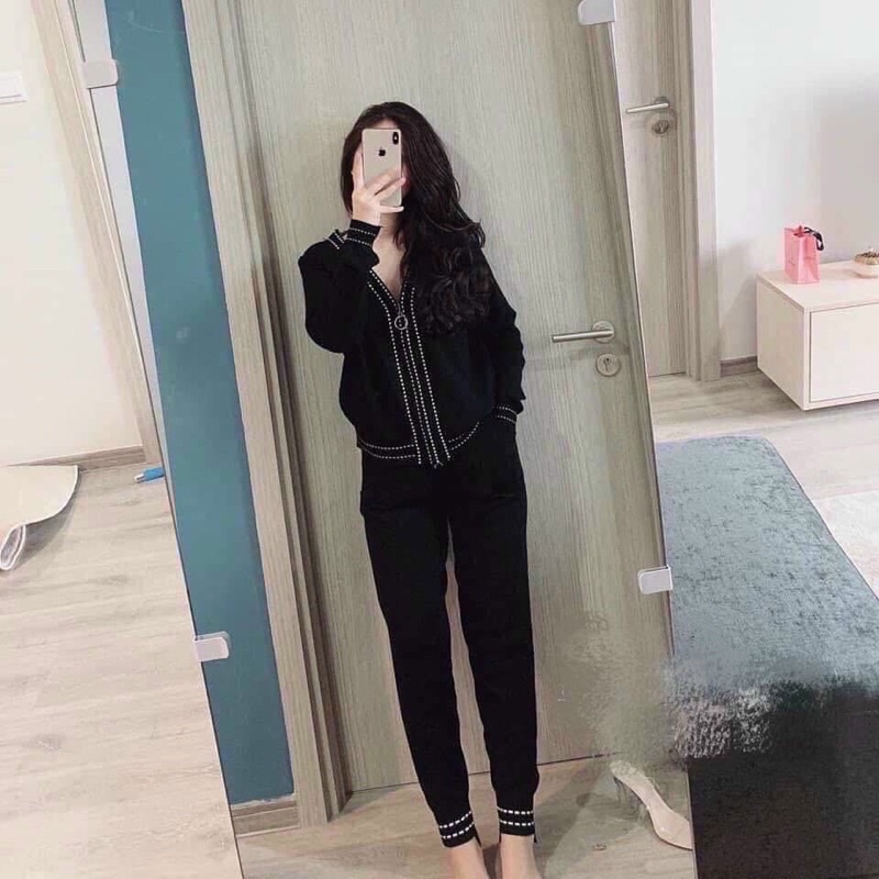 SỈ SET LEN KHOÁ VIỀN DÀI TAY CHO NỮ Q1105