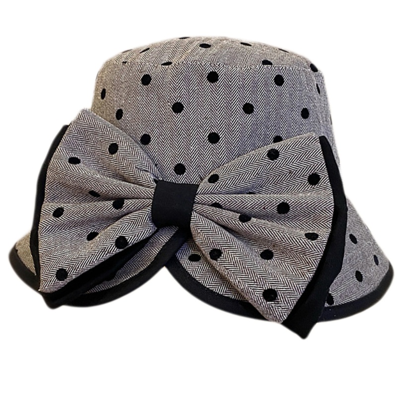 Nón Tai Bèo Vải Cotton Họa Tiết Chấm Bi Dễ Thương