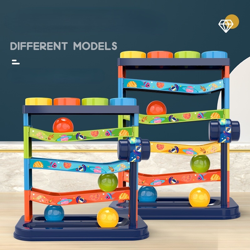 Bộ đồ chơi lắp ráp Zhan Qi Toys mô hình đường trượt bi lăn cho bé