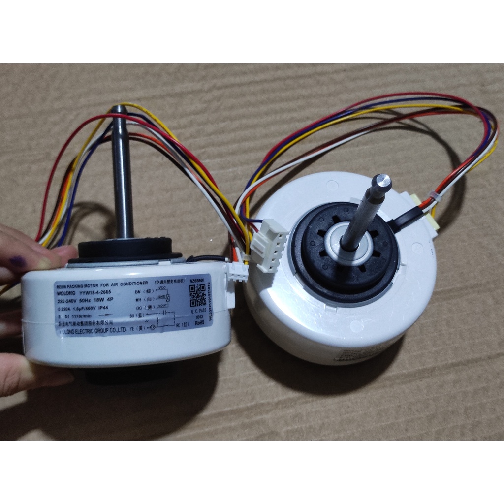 Quạt mặt lạnh điều hòa 6 dây 20w wolong/ Motor quạt mặt lạnh điều hòa pana 18w