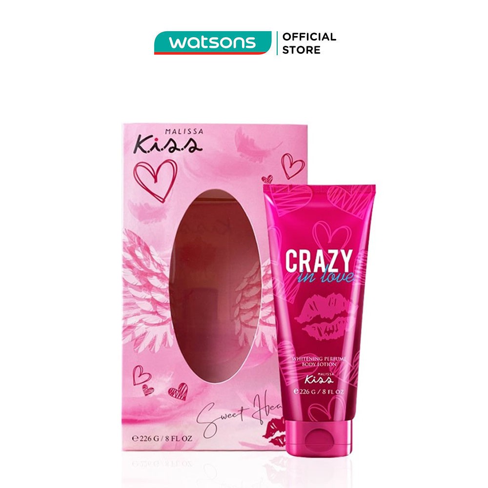 Hộp Quà Sữa Dưỡng Thể Malissa Kiss Crazy In Love Sweet Heart Dưỡng Trắng Da Hương Nước Hoa 226g