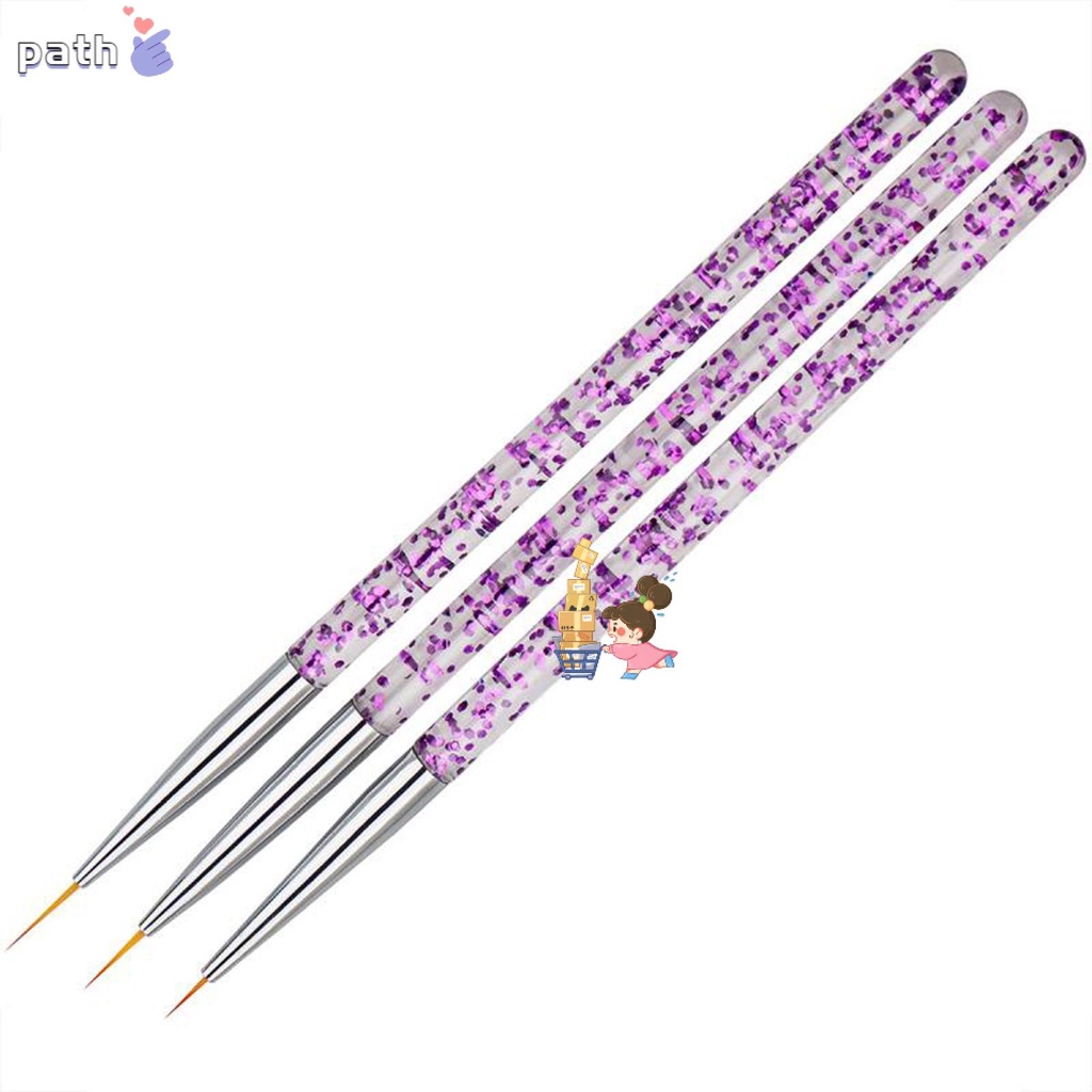 Set 3 Bút Gel UV Vẽ Móng Tay Thời Trang Màu Xanh Dương/Tím Dành Cho Nữ DIY
