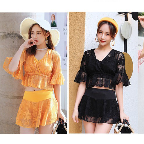 CÓ SẴN bộ đồ bơi nữ ren 3 mảnh mẫu mới nữ tính