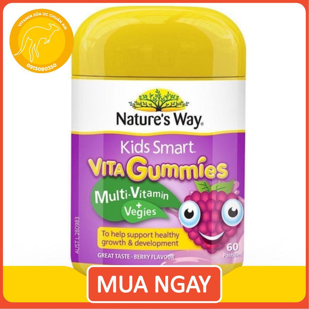 KẸO DẺO BỔ SUNG RAU CỦ VÀ VITAMIN TỔNG HỢP CHO BÉ - NATURE WAY MULTI GUMMIES 60 VIÊN
