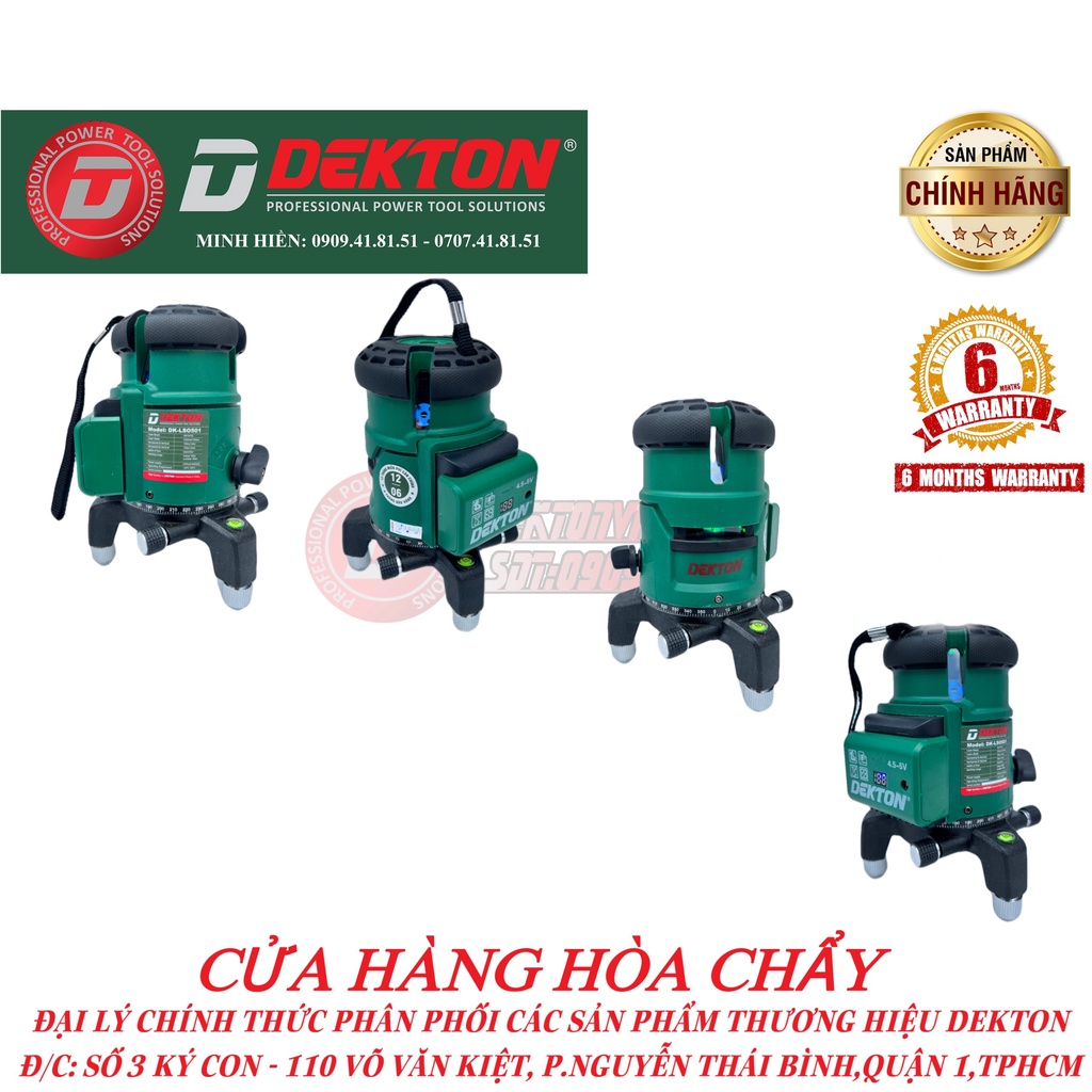 Máy Bắn Cốt - Cân Mực - Cân Bằng laser Dekton / DK - LS0501 / 5 Tia Xanh - 2PIN - Remote - Bóng Led Siêu Sáng