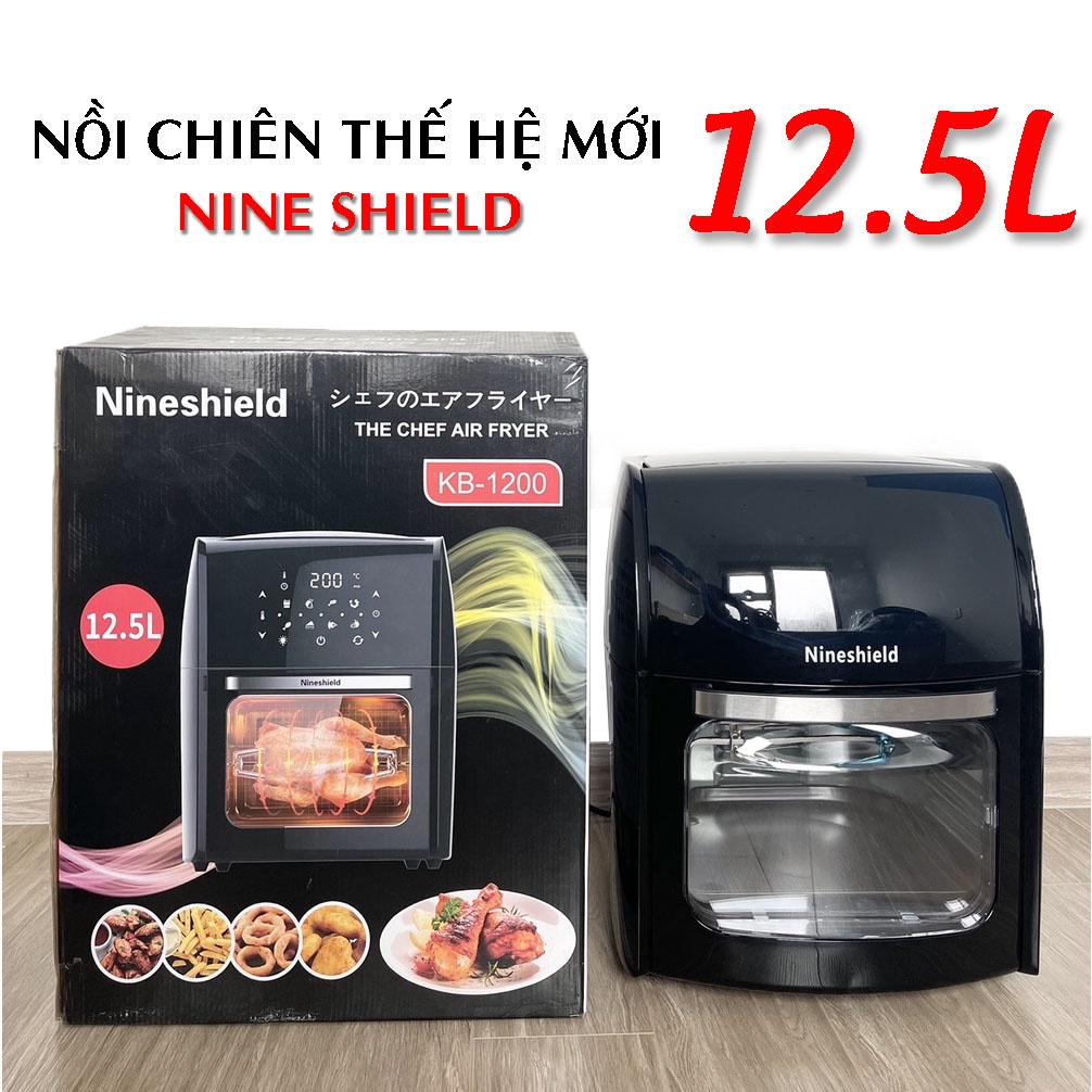 Hàng Cao Cấp - Nồi Chiên Không Dầu NINE SHIELD 12,5L Siêu To Khổng Lồ - Thế Hệ Mới Nhất 2022 ( Bảo Hành 12 Tháng)