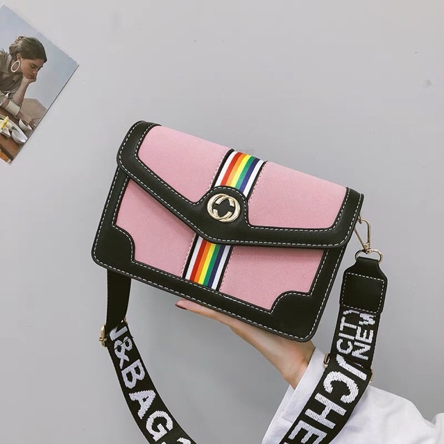 [ HOT NEW] túi da đeo chéo 7 sắc qoai kẻ dành cho giới trẻ