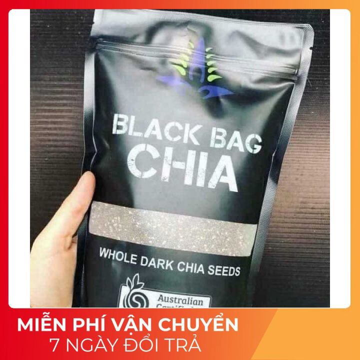 Hạt chia úc Black Bag [FREE SHIP - CAO CẤP] hàng sẵn, túi đen nhám zip mẫu mới nhất 500g,