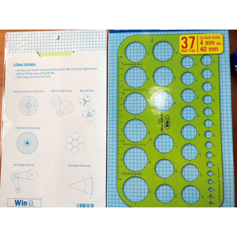 Thước vẽ kỹ thuật, Thước tròn, Circle Template Ruler C-2004