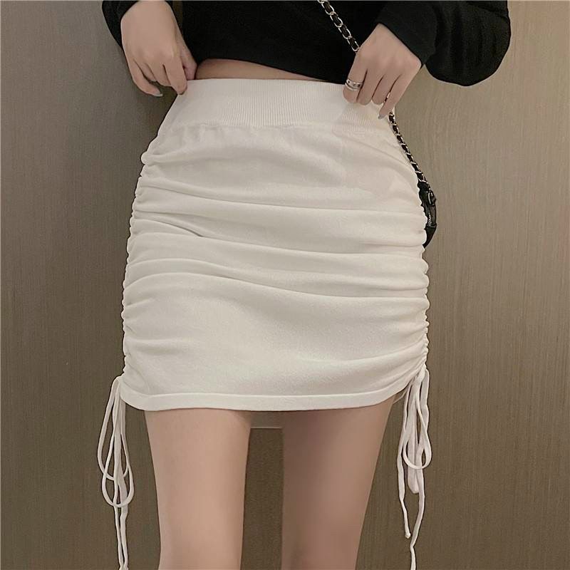 Chân Váy Kèm Quần Rút Hông Chất Co Giãn Tốt Có Quần Trong Phong Cách Trẻ Trung