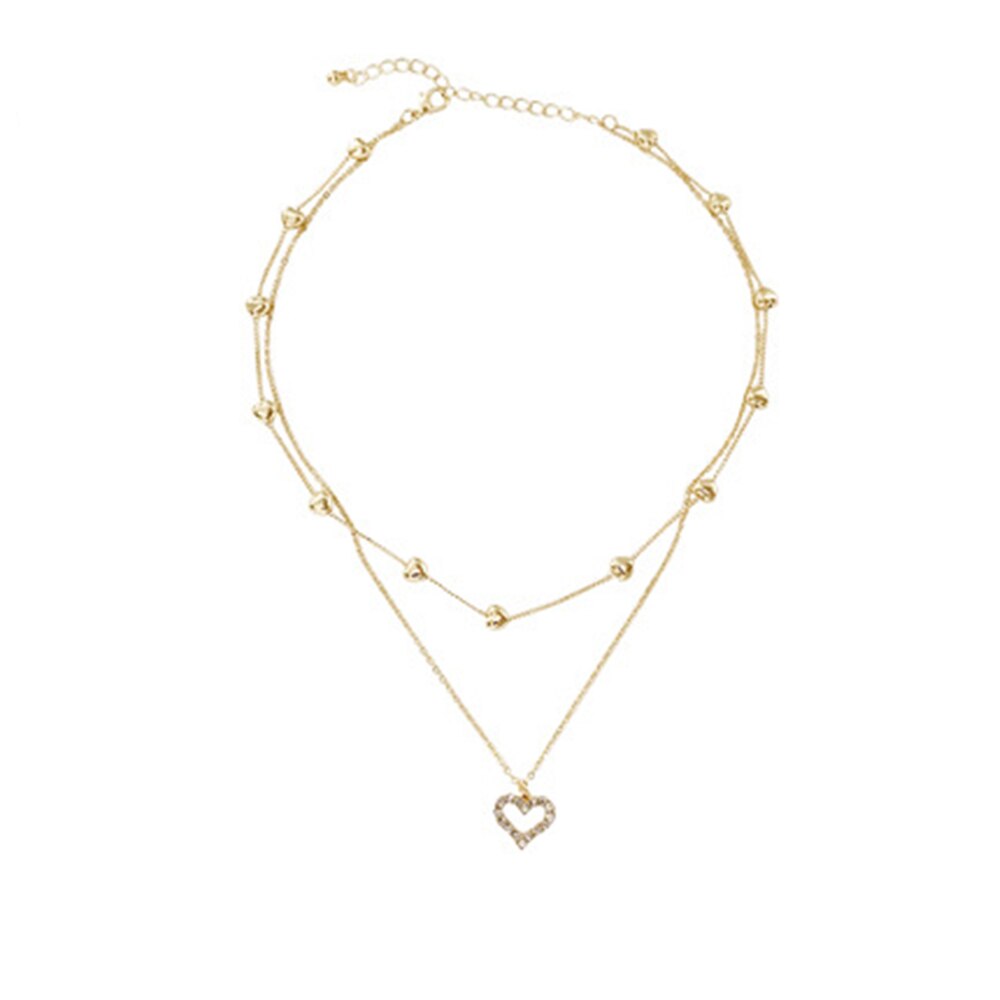 vòng cổ Hợp Kim Mặt Hình Trái Tim Đính Đá Xinh Xắn Cho Nữ
