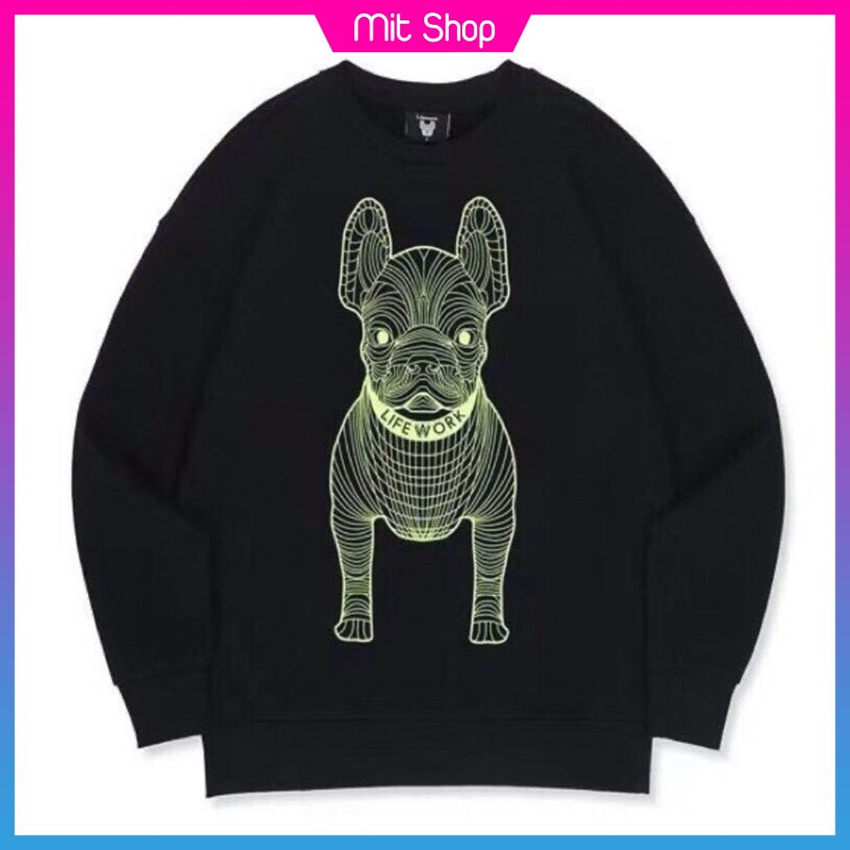 Áo sweater nam nữ Unisex form rộng chất nỉ cotton dày mịn in hình chú chó 3D phong cách