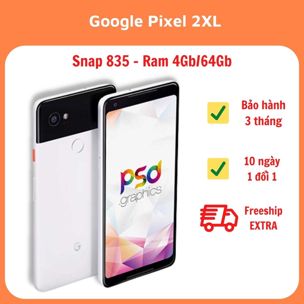 Điện Thoại GG Google Pixel 2 XL SnapDragon 835 4GB/64Gb Likenew Chơi Game Tốt Chính Hãng Cũ Giá Rẻ