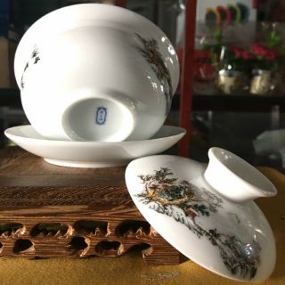 Chén trà sâm có nắp Kiểu cổ Trung Quốc