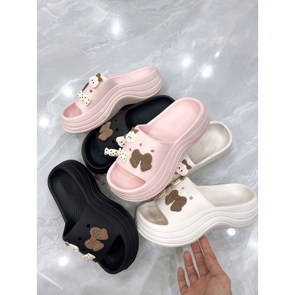 Dép 6cm Kẹo Nơ Xinh Xắn ( tăng 1 size )