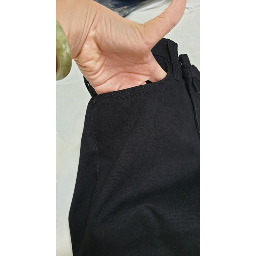 Quần Jean Nam Đen Trơn KAZATA Vải Cao Cấp Không Phai Co Giãn Slimfit Quần Bò Nam Xuất Khẩu
