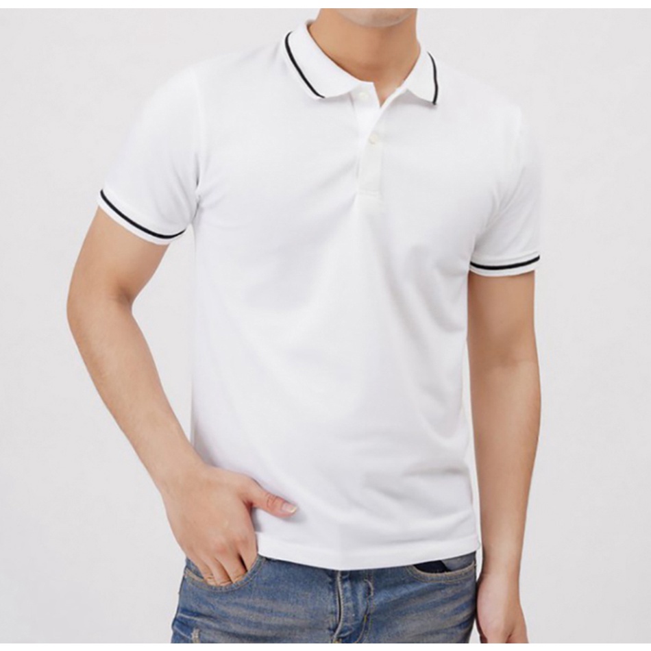 Áo polo  có cổ trụ bẻ dệt sọc và họa tiết đẹp nổi bật, thể hiện cá tính, vải cá sấu cotton phom suông