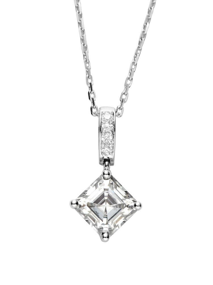 Vòng cổ/ mặt dây chuyền hình vuông đính đá pha lê nhân tạo nhập khẩu Mỹ cho nữ