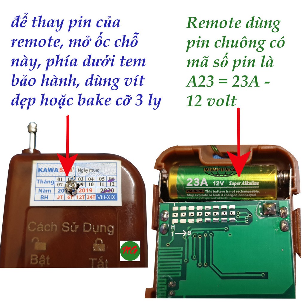 Remote chuông báo khách Kawasan I618A-R - CHI TIẾT LẺ KHÔNG SỬ DỤNG 1 MÌNH ĐƯỢC