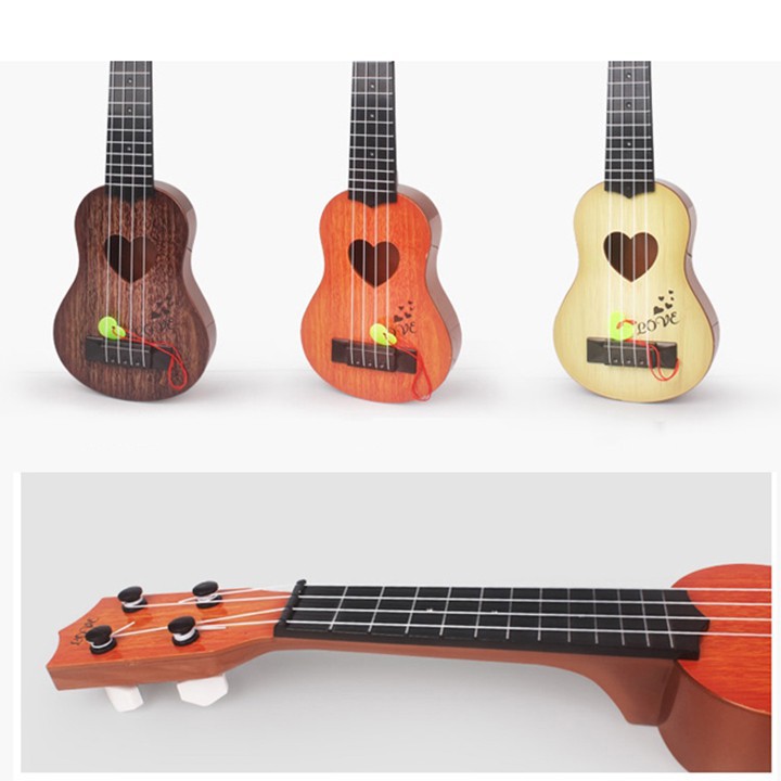 Bộ đồ chơi đàn guitar 4 dây cho bé  ( màu nâu gỗ)