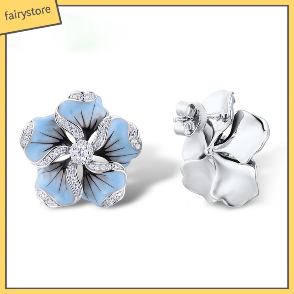 Bông Tai Hình Hoa Đính Đá Lấp Lánh Cho Nữ