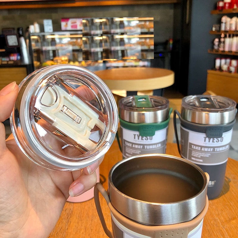 [CHÍNH HÃNG] LY GIƯ NHIỆT TYESO 550ML / 710ML Hai lớp thép không gỉ và ống hút kim loại