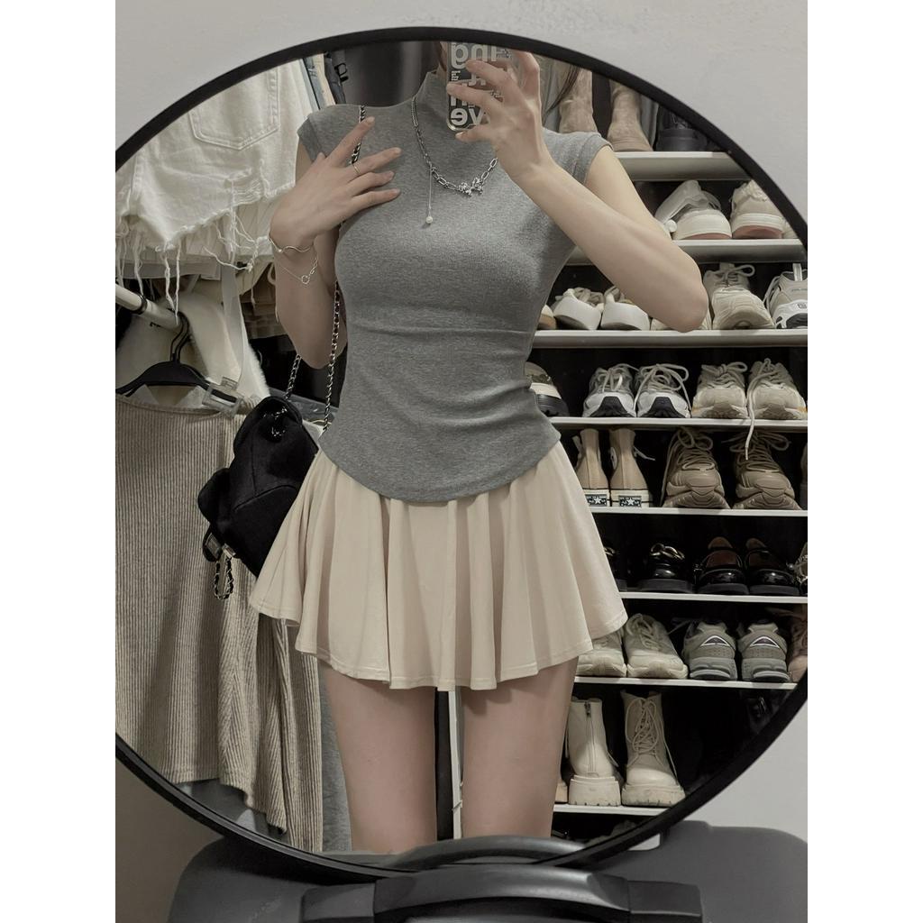 Bộ Áo Dệt Kim Cổ Cao Mềm Mại  Chân Váy Ngắn Thời Trang Xinh Xắn 61444