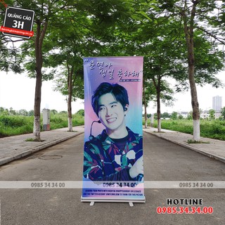 Standee cuốn, Chân standee cuốn nhựa, nhôm thường, nhôm cao cấp kích thước 0.6*1.6m & 0.8*2m | Standee LST