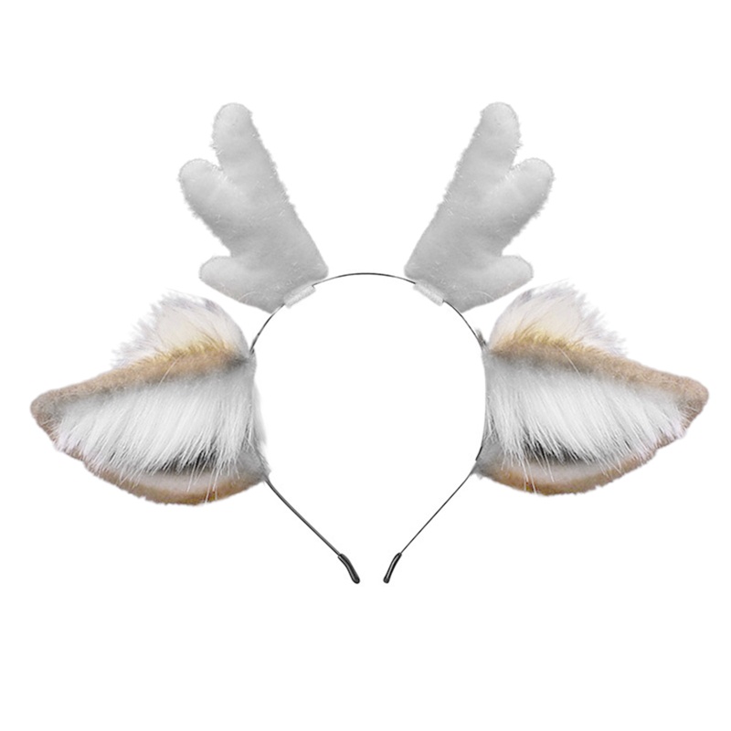 Băng Đô Cài Tóc Hình Sừng Tuần Lộc Bằng Lông Giả