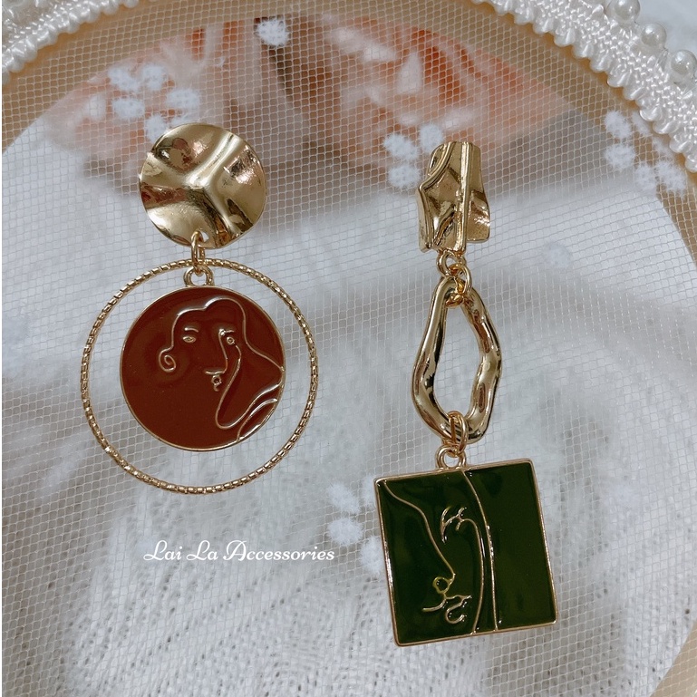 Bông tai nữ dáng dài thiết kế mới lạ, Khuyên tai bạc 925 Hàn Quốc Lại La