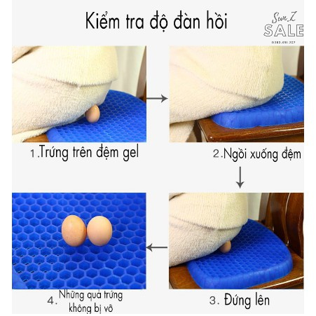 Đệm Bệt, Đệm Ngồi Massage, Nệm Gel Đàn Hồi Chống Đau Lưng Sun.z