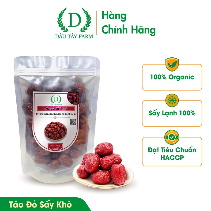 Táo Đỏ Sấy Khô DÂU TÂY FARM Hỗ Trợ Tim Mạch Tăng Cường Trao Đổi Chất Tuần Hoàn Máu