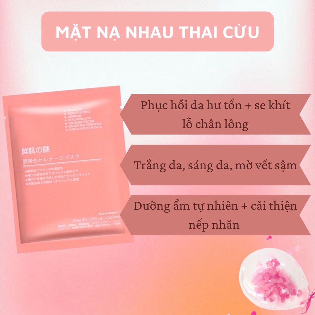 Mặt Nạ Nhau Thai Tế Bào Gốc Dưỡng Da Căng Bóng Nhật Bản Rwine Beauty