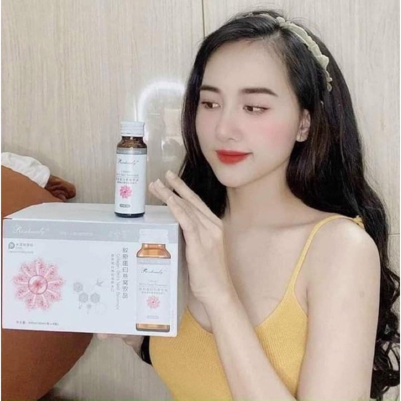 ( HÀNG CHÍNH HÃNG ) Collagen yến trắng da Rose Beauty nuôi dưỡng làn da căng mướt, mịn màng hộp 8 chai - YTLG