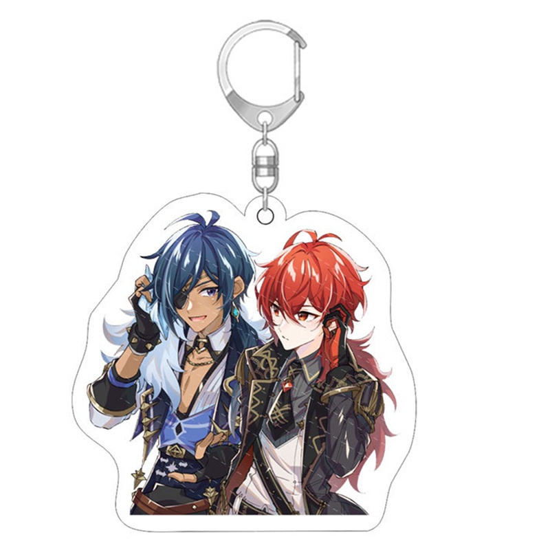 Móc khóa hai mặt có dây đeo tiện lợi tùy chọn họa tiết