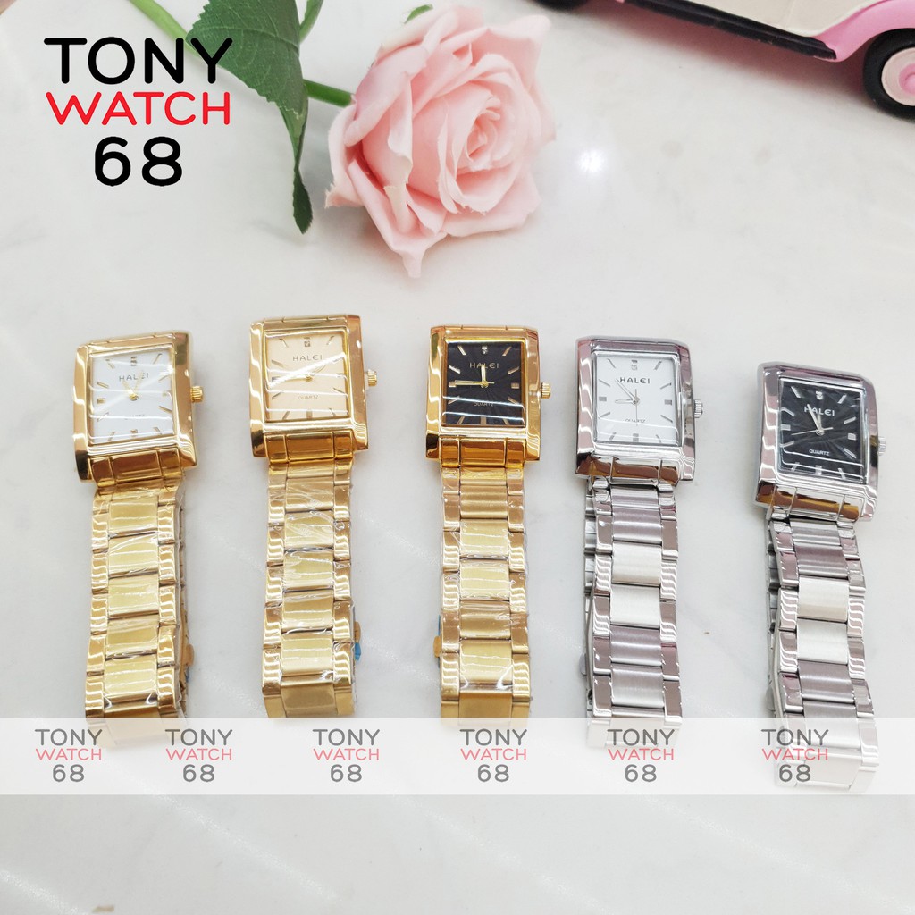 Đồng hồ cặp đôi nam nữ Halei mặt vuông dây kim loại không gỉ chính hãng chống nước tuyệt đối | BigBuy360 - bigbuy360.vn