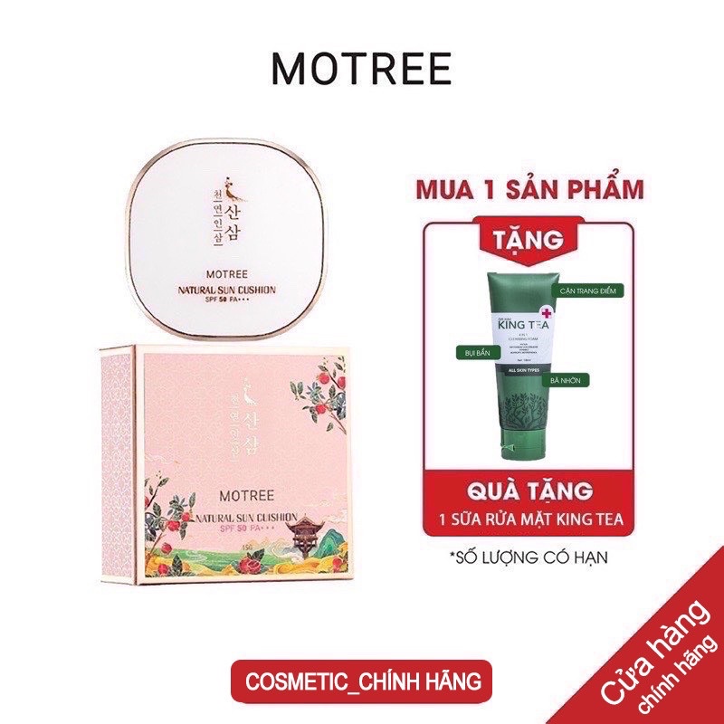 CUSHION trang điểm chống nắng LỰU SÂM MOTREE - NATURAL SUN CUSHION SPF 50+