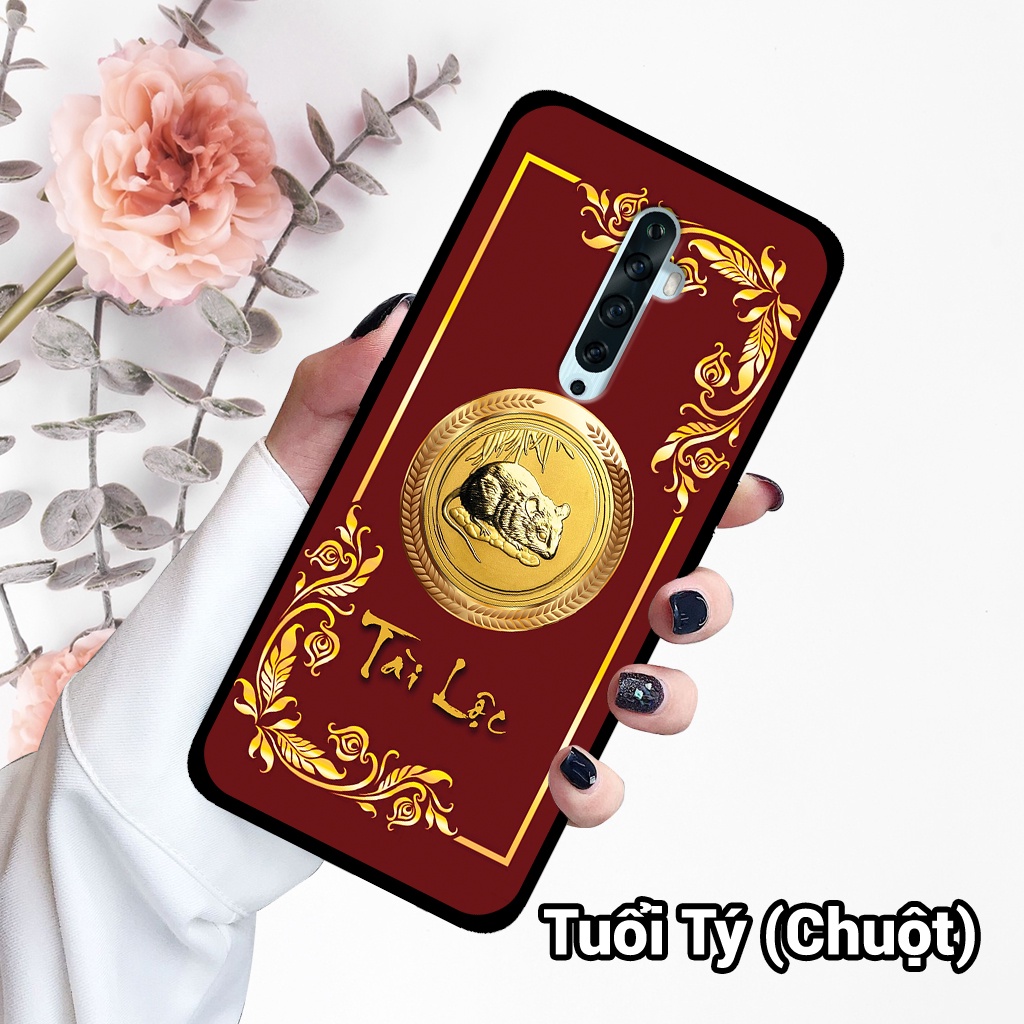 Ốp điện thoại OPPO RENO 2/ RENO 2F in hình 12 con giáp,phong thủy,bền đẹp – lưng kính tráng gương viền dẻo