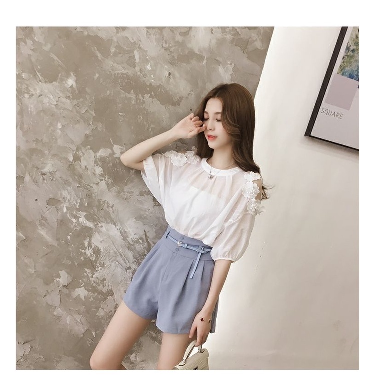 Áo Sơ Mi Chiffon Tay Lửng Hở Vai Họa Tiết Hoa Thời Trang Mùa Hè Cho Nữ