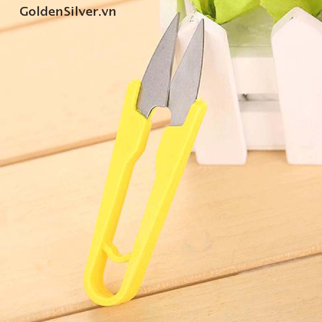 Kéo Lò Xo Hình Chữ V Màu Vàng Bạc Trong Suốt Chuyên Dụng Cho May Vá