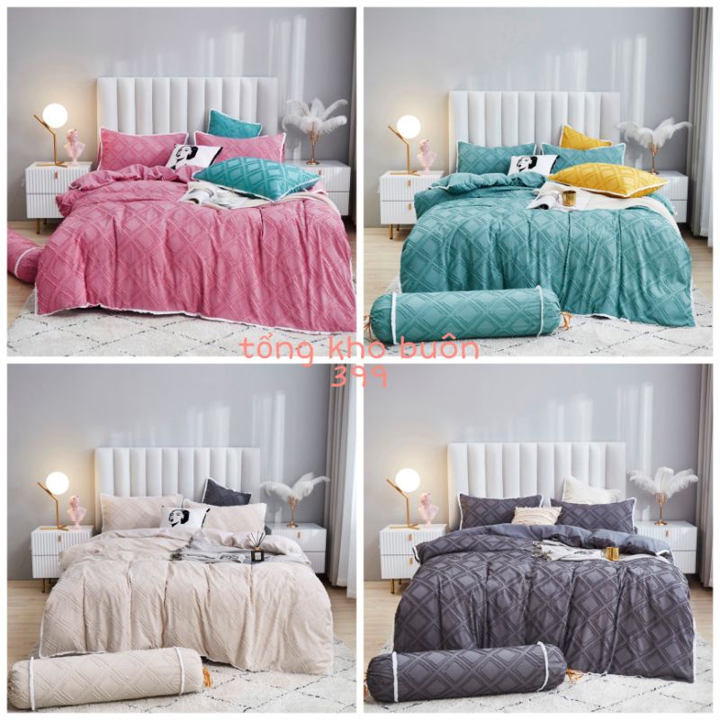 [GIÁ HỦY DIỆT] set (bộ) 5 món chăn ga gối lập thể phong cách Hàn Quốc, chăn ga gối nệm, chăn, mền