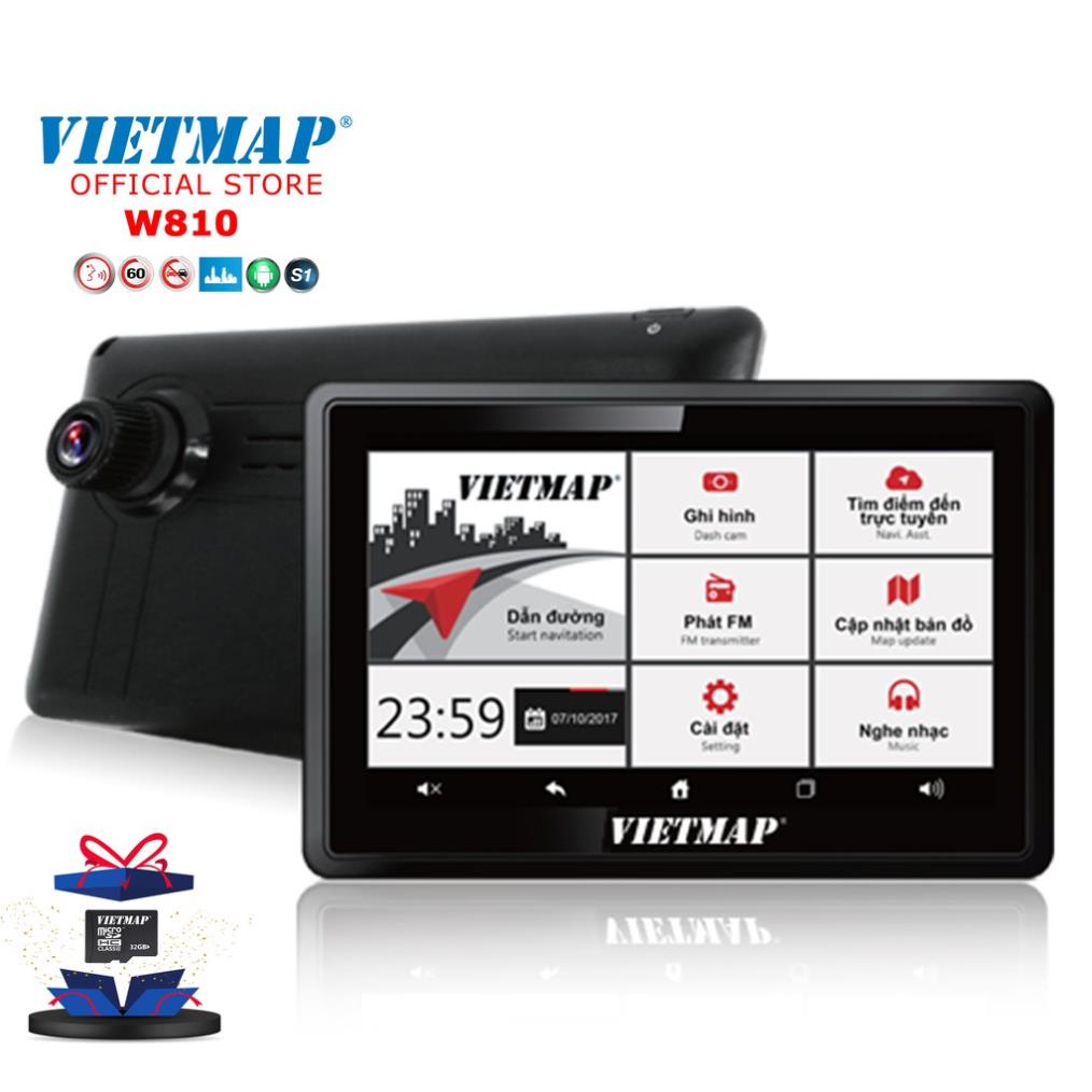 VietMap W810 - Camera Hành Trình Ô Tô Tích Hợp Màn Hình Dẫn Đường + Thẻ 32Gb - HÀNG CHÍNH HÃNG