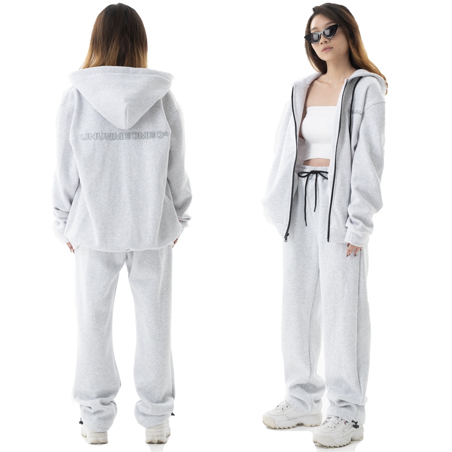 [COMBO] Hoodie Zip (white) + Áo thun in logo (white) + Quần Dài (white) Ủn Ủn Meo Meo®